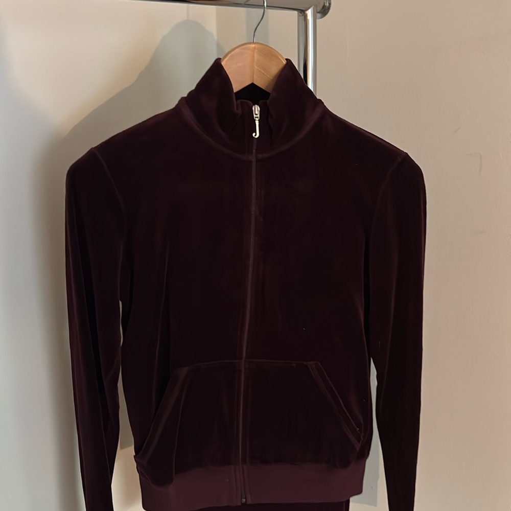 EUC Juicy Couture plum velour tracksuit